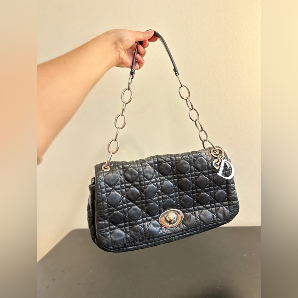 Dior Cannage Leather Rendezvous Shoulder Bag